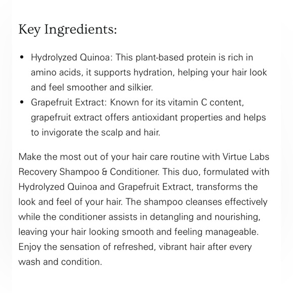 (NEW) Virtue Recovery Shampoo & Conditioner Bundle, Travel Size, 2 fl oz each - Picture 5 of 14